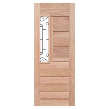 Imagem de Porta de Madeira Maciça BBB Com Grade Vertical Casmavi de Cedro Arana 