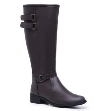 Imagem de Bota Cano Alto Montaria Feminina Leve e Macia Gmm Shoes, Marrom, 37