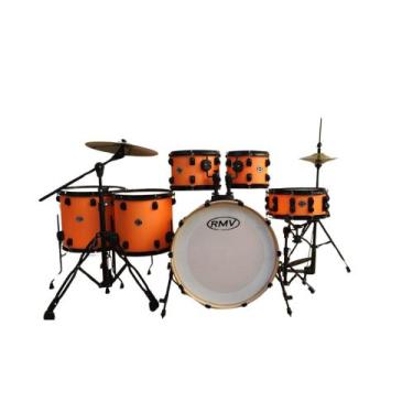 Imagem de Bateria Rmv Colors B20,10,12,14,16cx14 Orange Aros Pretos