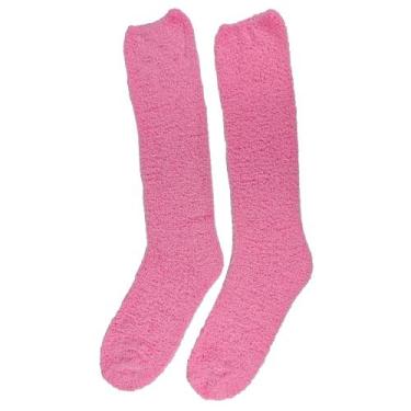 Imagem de Meia Pelúcia Feminino Adulto 3/4 Cano Alto Longa Inverno Proteção Frio