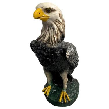 Imagem de Escultura Gavião Falcão Grande Asa Fechada Espanta pássaros e pombo - 