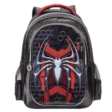 Imagem de Mochila De Costa Denlex Menino Spider Dark Aranha Infantil Escolar Tam