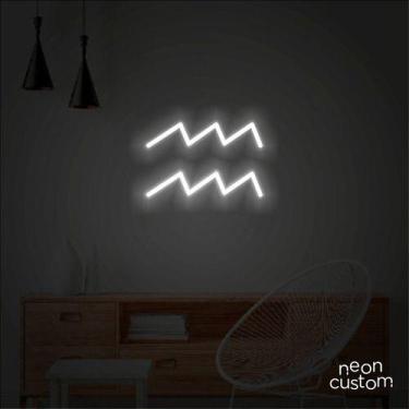 Imagem de luminaria letreiro Neon Led Signo Aquário 80x55 luminoso decoração p/ 