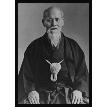 Imagem de Quadro Aikido Mestre Ueshiba Morihei O-sensei 42x29cm - Fanarte