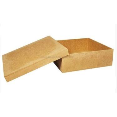 Imagem de Caixa Quadrada Tampa de Sapato 17x17x5 Mdf Madeira - Atacadão do Artes