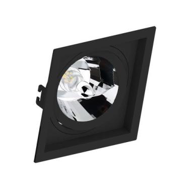 Imagem de Kit 6 Spot Embutir Quadrado Recuado Ar111 Preto - Save Energy