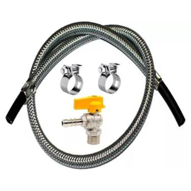 Imagem de Kit Instalação Mangueira 2,00mt + Registro Bico Gás Botijão - HAENKI