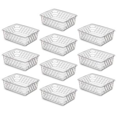 Imagem de Kit 10 Cestos Organizador Grande Multiuso Organizador de Geladeira 25x