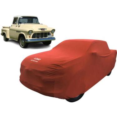 Imagem de Capa Para Camionete Com Logo Chevrolet Marta Rocha 1955 - Mz, Vermelha