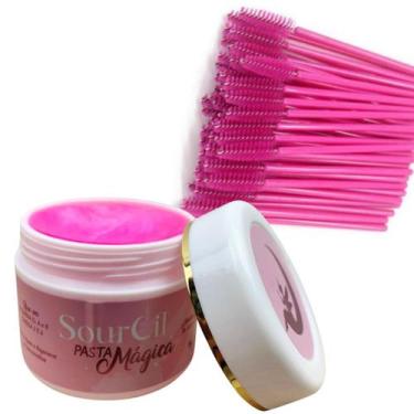 Imagem de Pasta Modeladora De Sobrancelhas em gel Serum e 50 Escovinha Cilios So