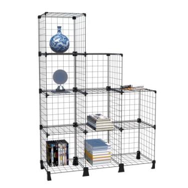 Imagem de Estante Aramada Organizadora Decorativa Escada 9 Nichos Preto - IGUANN