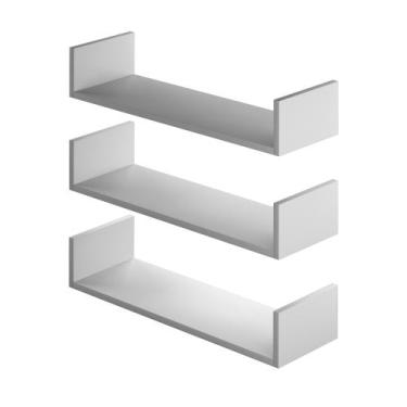 Imagem de Kit 3 Peças Prateleira U Porta Livro Com Suporte Nicho - Deliquadros, 