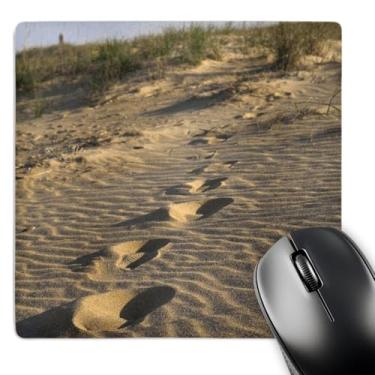 Imagem de 3dRose Mouse pad LLC 20 x 20 x 0,65 cm Virginia Beach, Pegadas na Praia Sand Inti St. Clair (mp_95077_1)