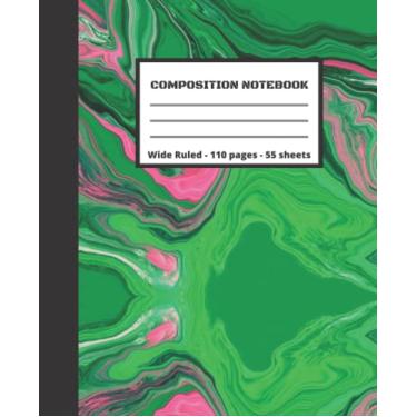 Imagem de Composition Notebook: Wide Ruled Paper Notebook Journal | Pretty Turquoise Liquid Marble | Blank Wide Lined Workbook for Girls, Boys, Kids Teens Students