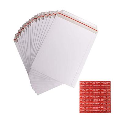 Imagem de zmybcpack Pacote com 50 envelopes de papelão brancos autoselados de 22 x 30 cm para CD, fotos, documentos