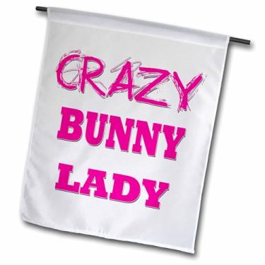 Imagem de 3dRose fl_174959_1 Bandeira Crazy Bunny Lady Garden Flag, 30 x 45 cm