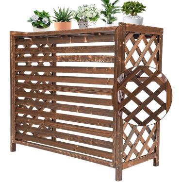 Imagem de Rack de ar condicionado externo Estrutura espessa Suporte de flores de ar condicionado Cerca de prateleira de radiador de 4 tamanhos para ocultar ar condicionado, uma cor, 80x32x70cm