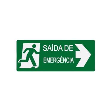 Imagem de Placa de Plástico Vinil Saída de Emergência Direita 30x13 cm