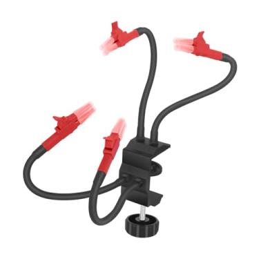 Imagem de MERIGLARE Suporte de PCB Pintura Arte DIY Fixação Antiderrapante Base de Liga de Alumínio Ferramentas de Soldagem Clipe de Crocodilo para Reparo Eletrônico, Vermelho