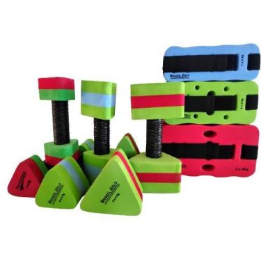 Imagem de Halteres E Caneleiras Hidroginastica Pesos Kit Completo - Brasil Gold