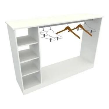 Imagem de Balcão Central Expositor Cabideiro Arara 1,50m G1 Branco Cód.406 - KLI