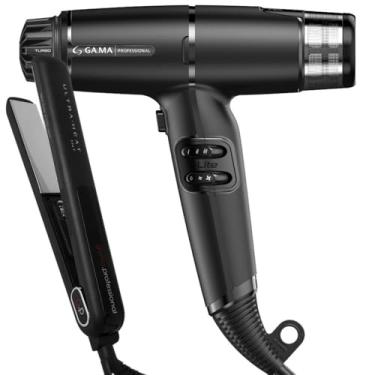 Imagem de Kit Secador Iq Lite Max Black e Prancha G-evo Silk Chrome 127v