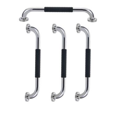 Imagem de Barra de Apoio Inox 60cm Kit 4 unidades Suporte Antiderrapante Banheiro Box Idoso Criança Gestante Cadeirante Acessibilidade