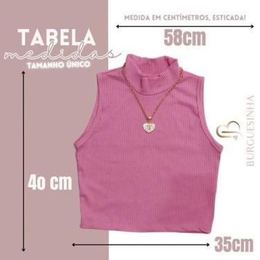 Imagem de Blusa Feminina Estilo Cropped Canelado Top Moda Blogueira Gola Alta - 