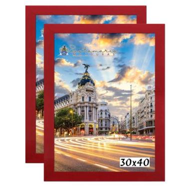 Imagem de Kit 2 Porta Retrato Molduras 30x40 Vermelho - Santamaria Molduras