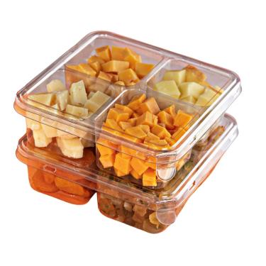 Imagem de Embalagem 660ml Petisqueira 4 Divisórias G544 com Tampa Galvanotek c/100 un