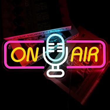 Imagem de ATOLS Sinal de Néon No Ar para Decoração de Parede, Sinal de Luz Led Alimentado por Bateria Ou Usb, Sinal de Luz de Gravação para Sala Ao Vivo, Sala de Jogos, Sala de Transmissão, Estúdio de Música, Q