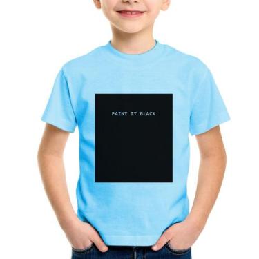 Imagem de Camiseta Infantil Paint it Black - Foca na Moda, Azul bebê, 10