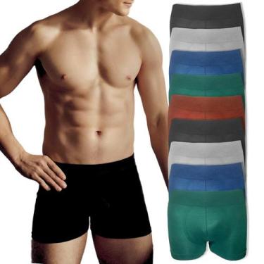 Imagem de Kit 9 Cueca Boxer Respirável Masculina Microfibra Adulto - Rupee, G/GG