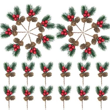 Imagem de Palhetas Florais de Natal YGbridge - Pinhas, Folhas de Azevinho e Berr