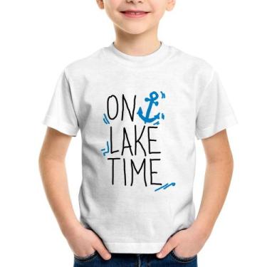 Imagem de Camiseta Infantil On Lake Time - Foca na Moda, Branco, 10