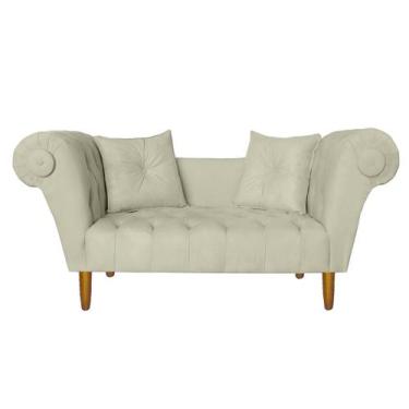 Imagem de Namoradeira Recamier Sofá Decorativo 02 Lugares Dubai Suede Bege - INC