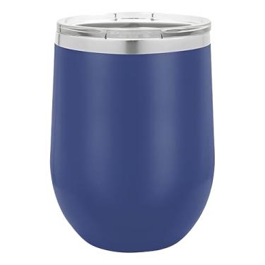 Imagem de Caneca Copo Térmico Aço Inox 360ml Para Cerveja Café Bebida Chopp Chá Vinho Leite Água Mini Cuia Com Tampa Antigotejamento Anti-vazamento (Azul Escuro)