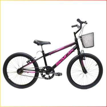 Imagem de Bicicleta Aro 20 Infantil Saidx Premium Bike Freios V Brake Aro em Alumínio Feminina e Masculina (Preto e Rosa)