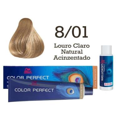 Imagem de Coloração Color Perfect 8.01 Louro Claro Natural Acinzentado Oxidante 