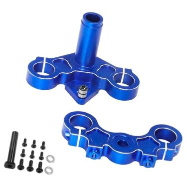 Imagem de Colaxi Metal Triple Clamp Kit RC Atualizações Acessórios Suspensão Frente Fixed Cramp para 1/4 Motocicleta Promoto-MX Substitua peças, Azul