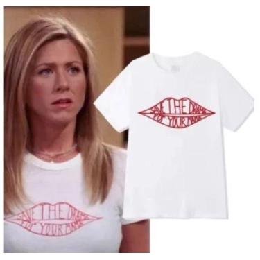 Imagem de Camiseta Feminina FRIENDS 100 algodão gola redonda estampa de Boca con