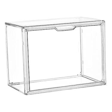 Imagem de Cabilock Caixa de armazenamento transparente com tampa de puxar - Capa de armazenamento transparente de acrílico caixa de sapatos para armazenamento de tênis, cozinha, casa, escritório, livro, porta-livros, 30,5 x 20,7 cm