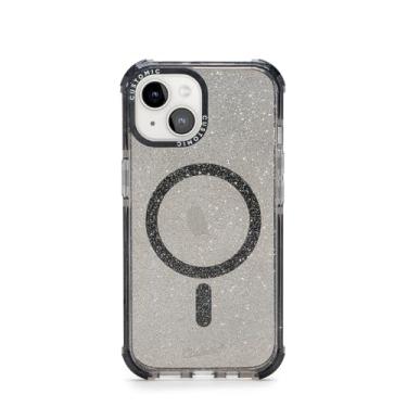 Imagem de Customic Capinha Case Capa para Celular iPhone 15 (6.1"), Impactor Space Anti Impacto Proteção Militar 4 metros contra quedas, Compatível Mag-Safe, Transparente com Efeito Glitter, Preto
