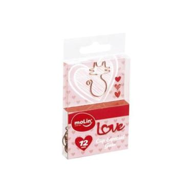 Imagem de Clips Especial Molin Love Gato Com 12un