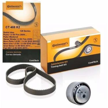 Imagem de Kit Correia Dentada + tensor Fiat Novo Uno/novo Palio/grand Siena/fiat 500 1.4 8v 2012 Original Contitech Ct488k2