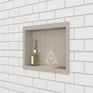 Imagem de Nicho para Banheiro em Mármore Sintético Texturizado 40x30cm Cozimax