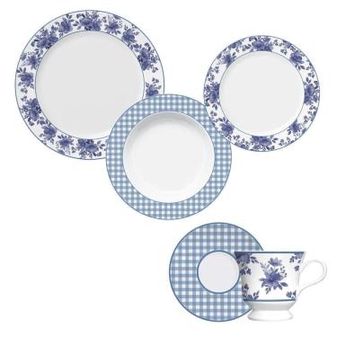 Imagem de Aparelho De Jantar 30 Peças Floral Azul Germer