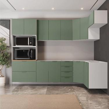Imagem de Cozinha Modulada 7 Peças sem Tampo 3 Aéreos 3 Balcões e Torre Quente Ipanema Cabecasa