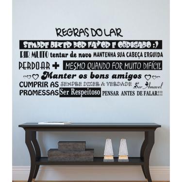 Imagem de Adesivo Decorativo de Parede Frases Regras do Lar para sala e cozinha