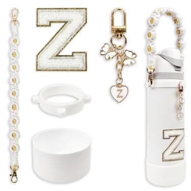 Imagem de Conjunto de monograma fofo de bota de silicone compatível com garrafa de água Owala 947 ml - Acessórios perfeitos para Owala Tumbler, Owala Free Sip, Pink Owala, Black Owala, copo de café owala